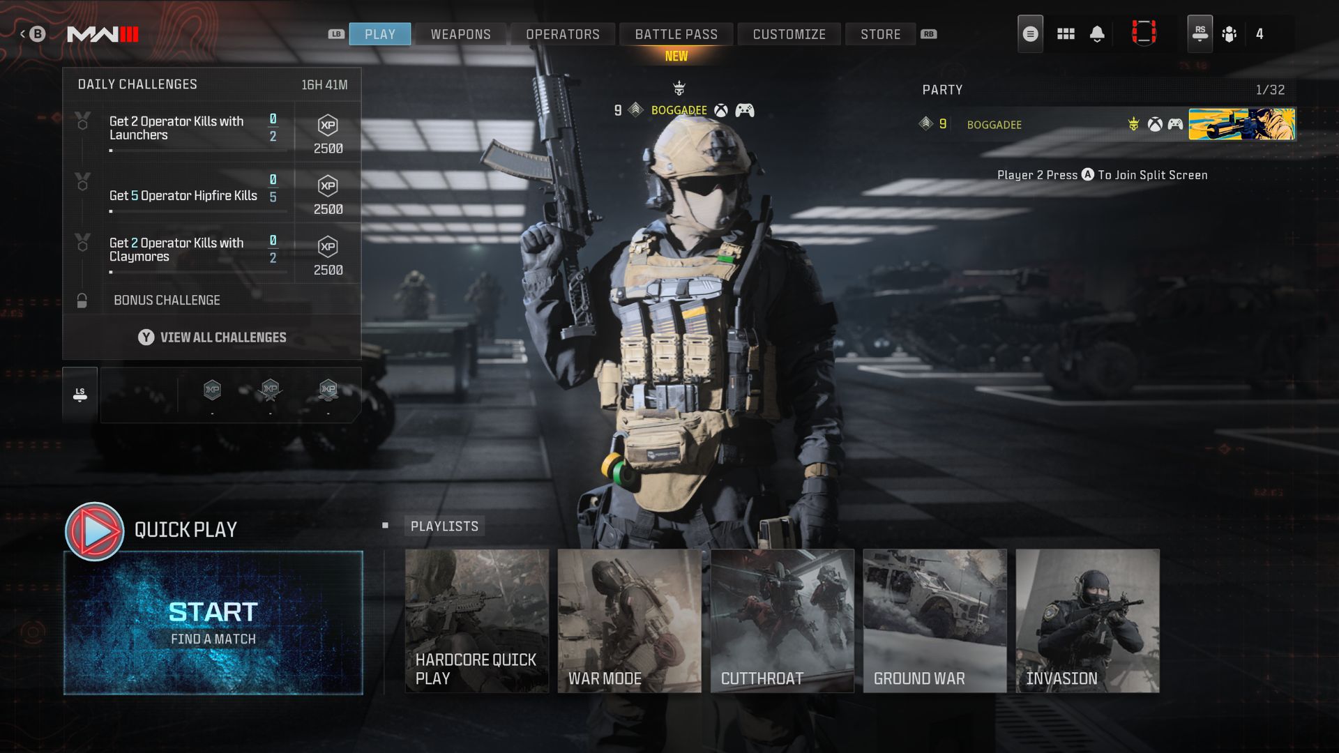 cod mw3 menu