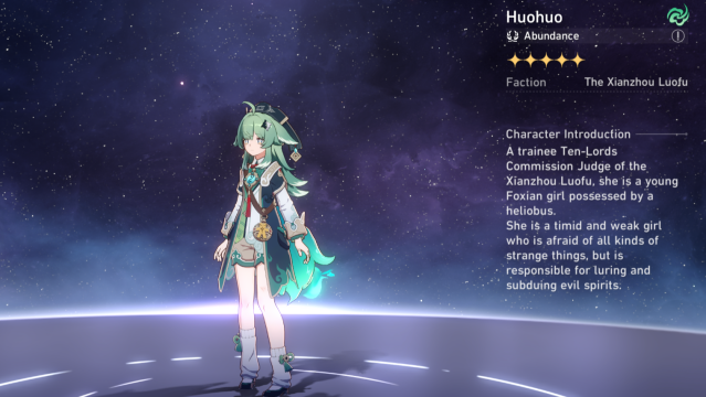 Huohuo's description page.