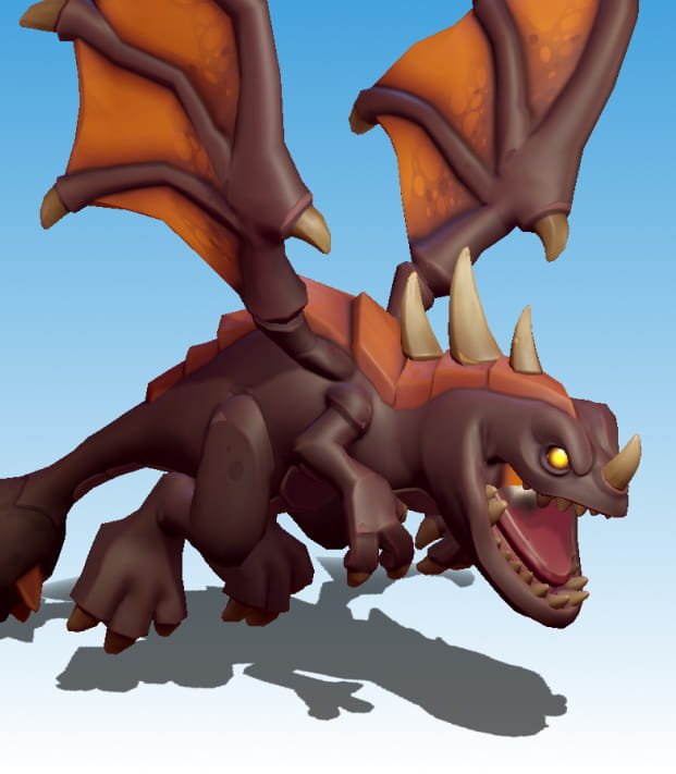 A brown dragon flying.