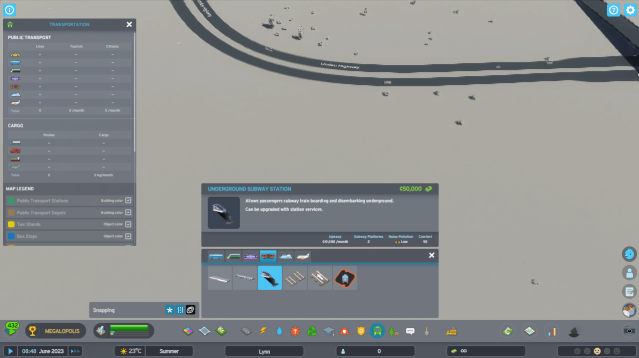 Underground Station Screen in Cities Skylines 2