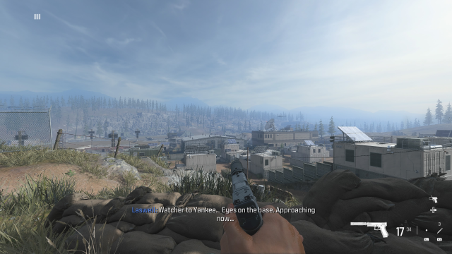 A screenshot of the Arklov base in the MW3 mission Deep Cover.