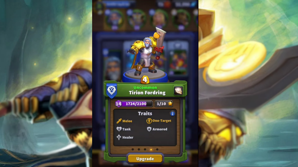 Tirion Fordring description card in Warcraft Rumble.