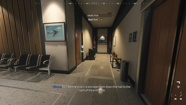 A screenshot of Yuri's location in the MW3 campaign mission Deep Cover.