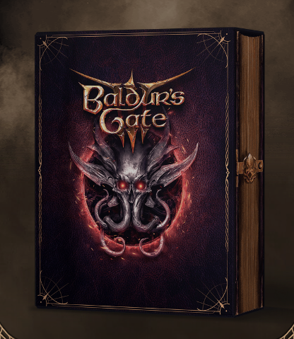 A screenshot of the game box from Baldur's Gate 3's Deluxe Edition.