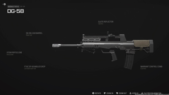 A screenshot of the best DG-58 loadout in MW3.