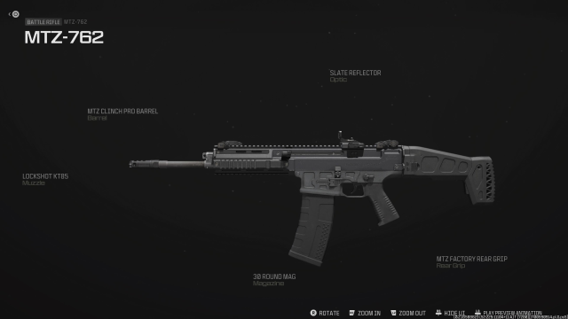 A screenshot of the best MTZ-762 loadout in MW3.