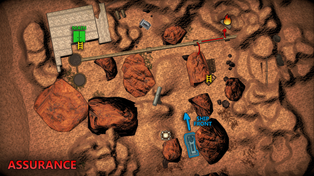 Aerial map of Assurance from Lethal Company.