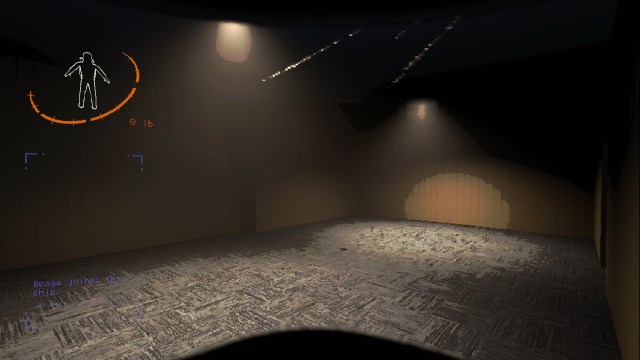 An empty room with brown walls in Lethal Company.