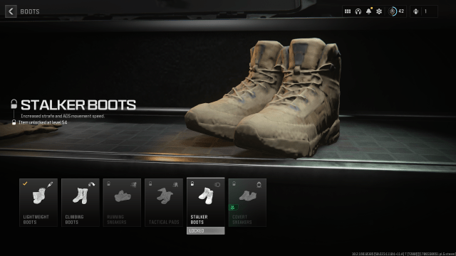 Image of the Stalker Boots in Modern Warfare 3.