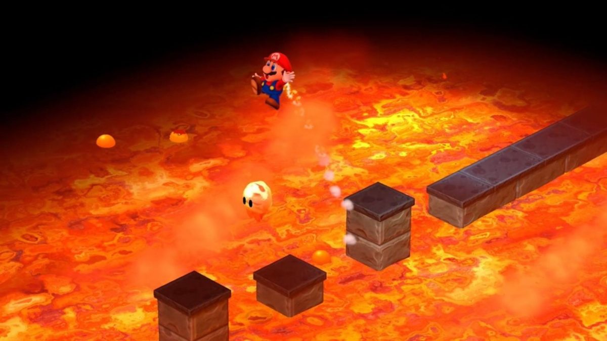 mario jumping over lava in super mario rpg