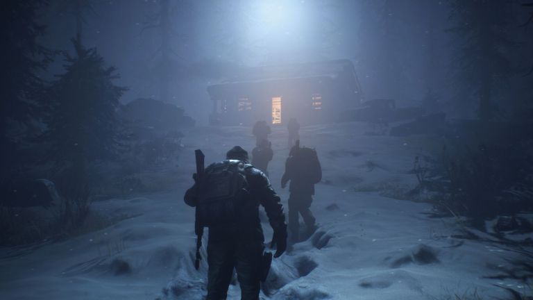 survivors walking in snow in the day before