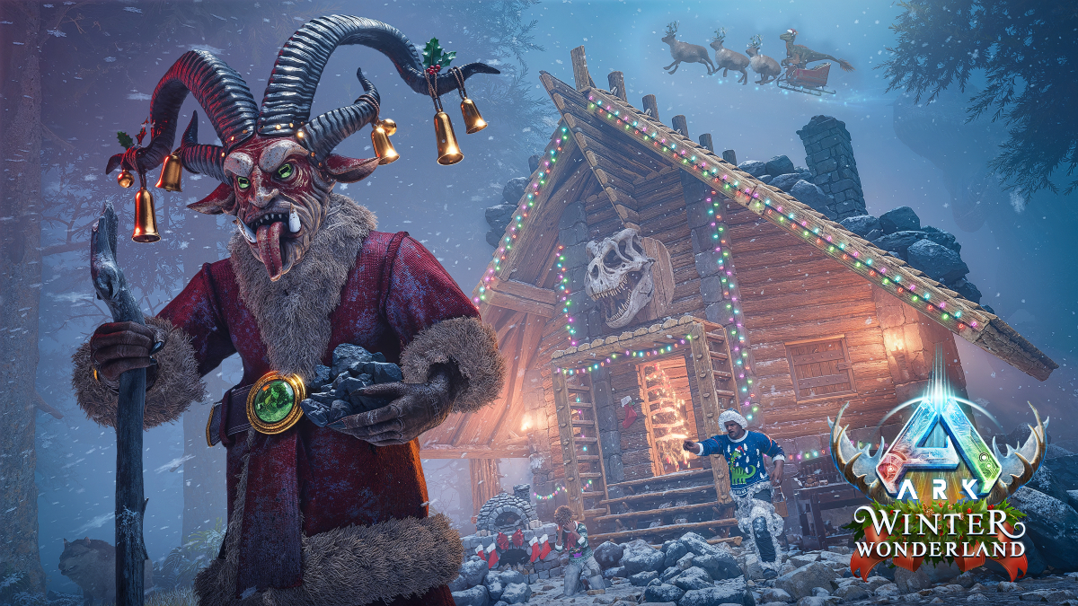 A promotional image for the Winter Wonderland event in Ark: Survival Ascended.