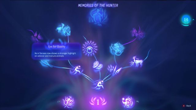 The hunter skill tree in Avatar: Frontiers of Pandora.