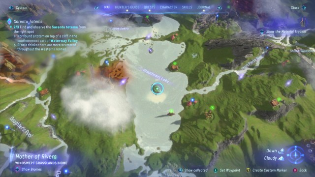 A screenshot of the map in Avatar: Frontiers of Pandora showing a location.