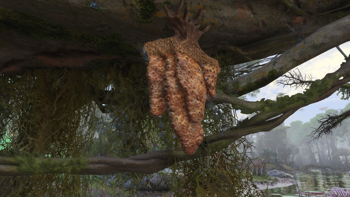 A close-up shot of Swamp Hive in Avatar: Frontiers of Pandora.