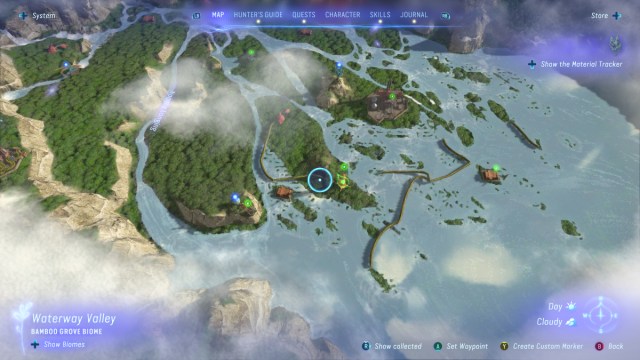 A screenshot of the map in Avatar: Frontiers of Pandora showing a location.