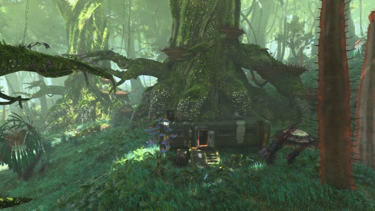 An image of a Cabin in a forest in Avatar: Frontiers of Pandora.