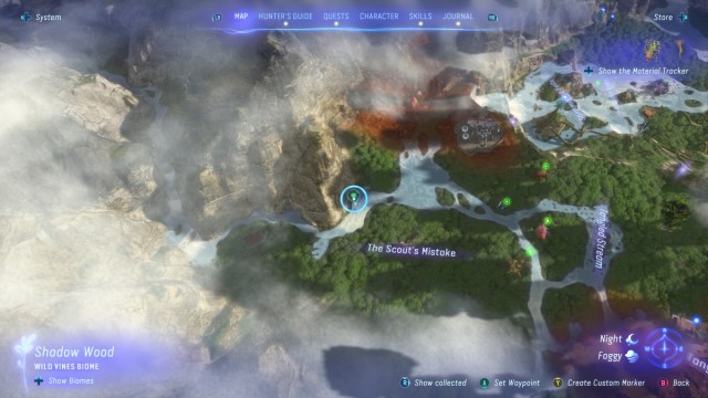 A screenshot of a location on the map in Avatar: Frontiers of Pandora.