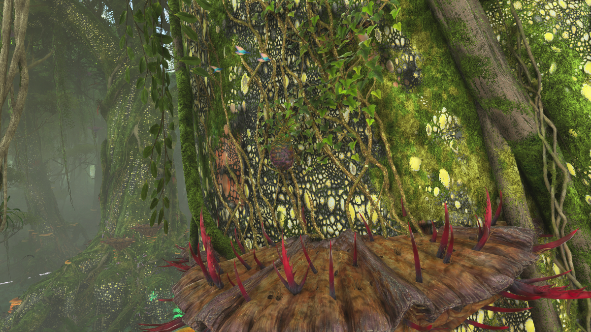 A Shell Fruit on the side of a tree in Avatar: Frontiers of Pandora.