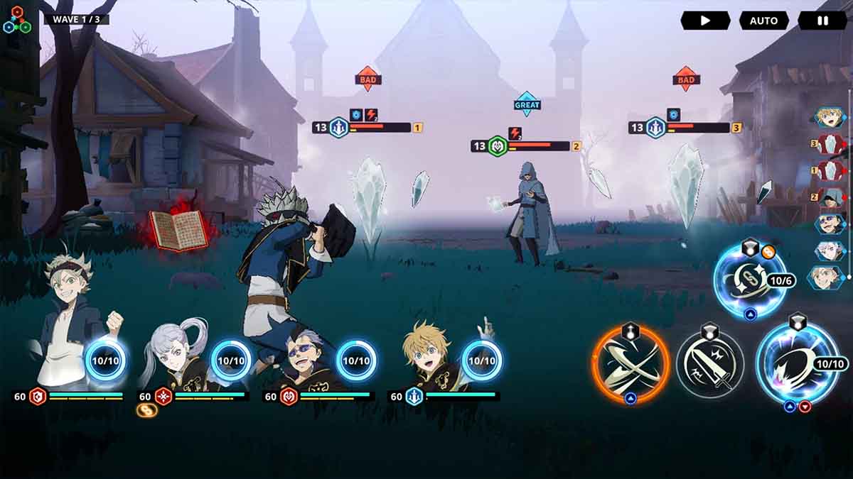 Turn-based combat in Black Clover M