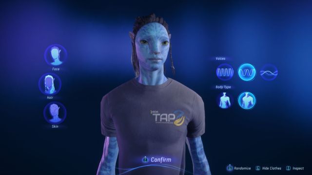 The character creation menu in Avatar: Frontiers of Pandora