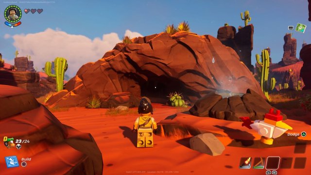 Cave found inside desert biome of LEGO Fortnite