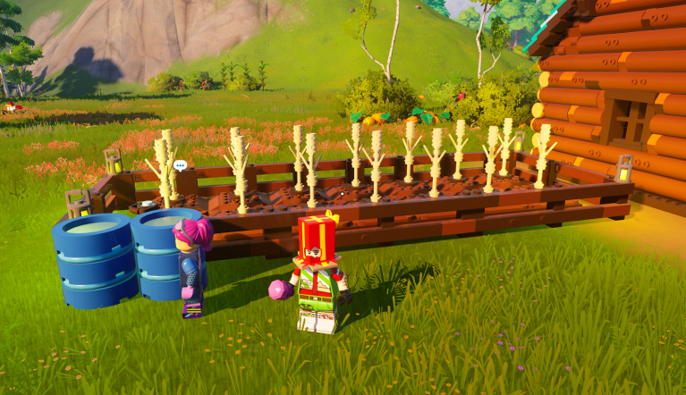 A garden farm in LEGO Fortnite