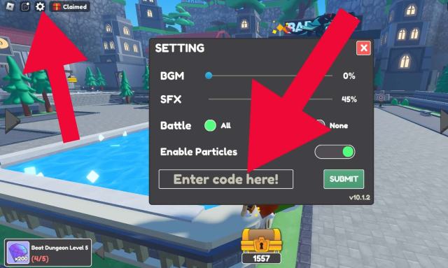 How to redeem codes in Chest Hero Simulator