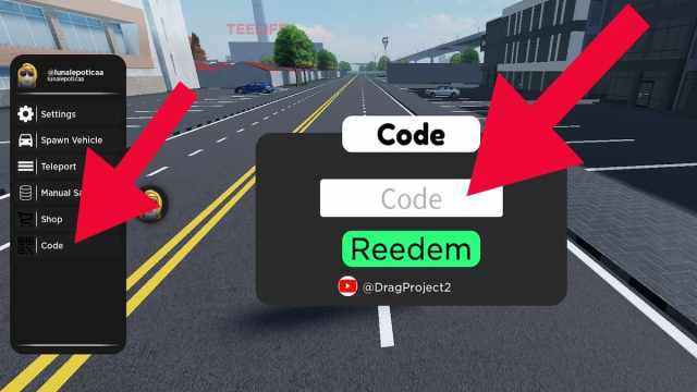 How to redeem codes in Drag Project