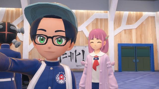 A player takes a selfie with Lacey in The Indigo Disk.