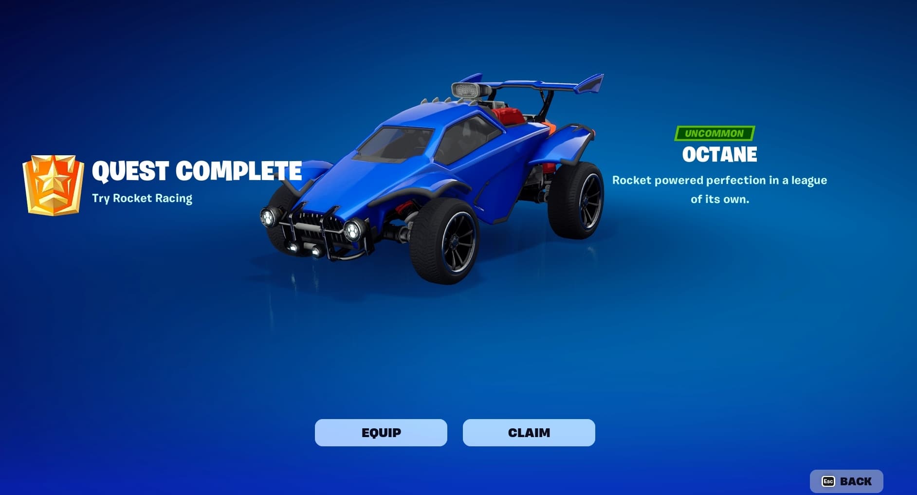 Image of Octane racing car in Fortnite Racing