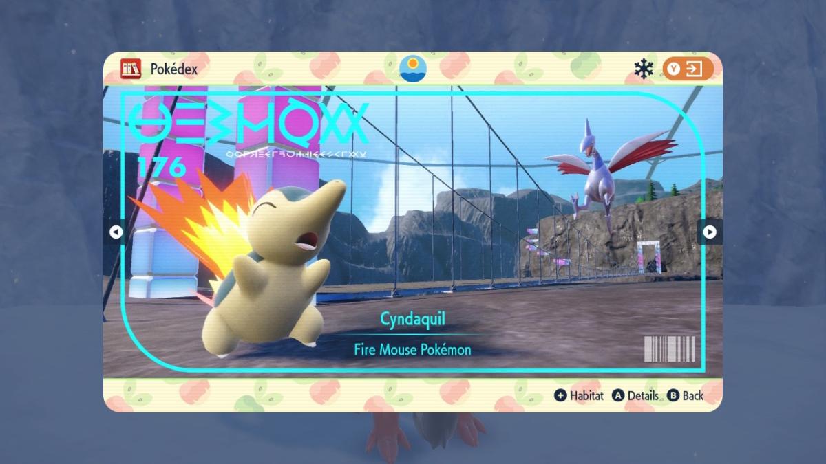 Cyndaquil's Pokedex entry in Pokémon Scarlet and Violet