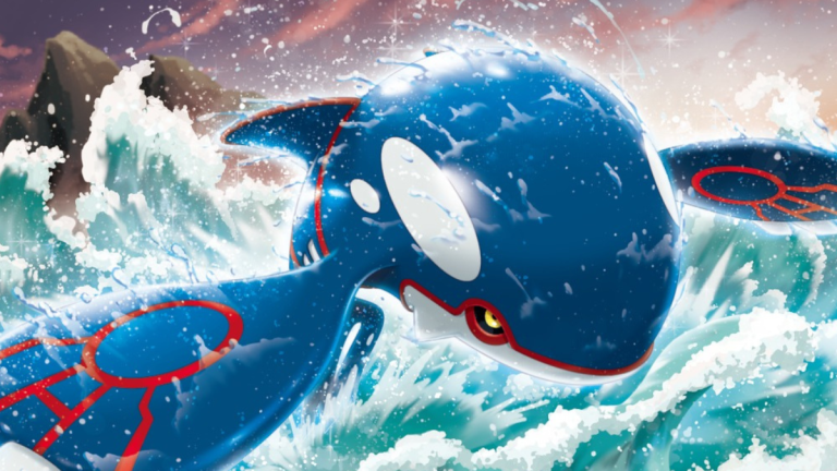 Kyogre with waves crashing