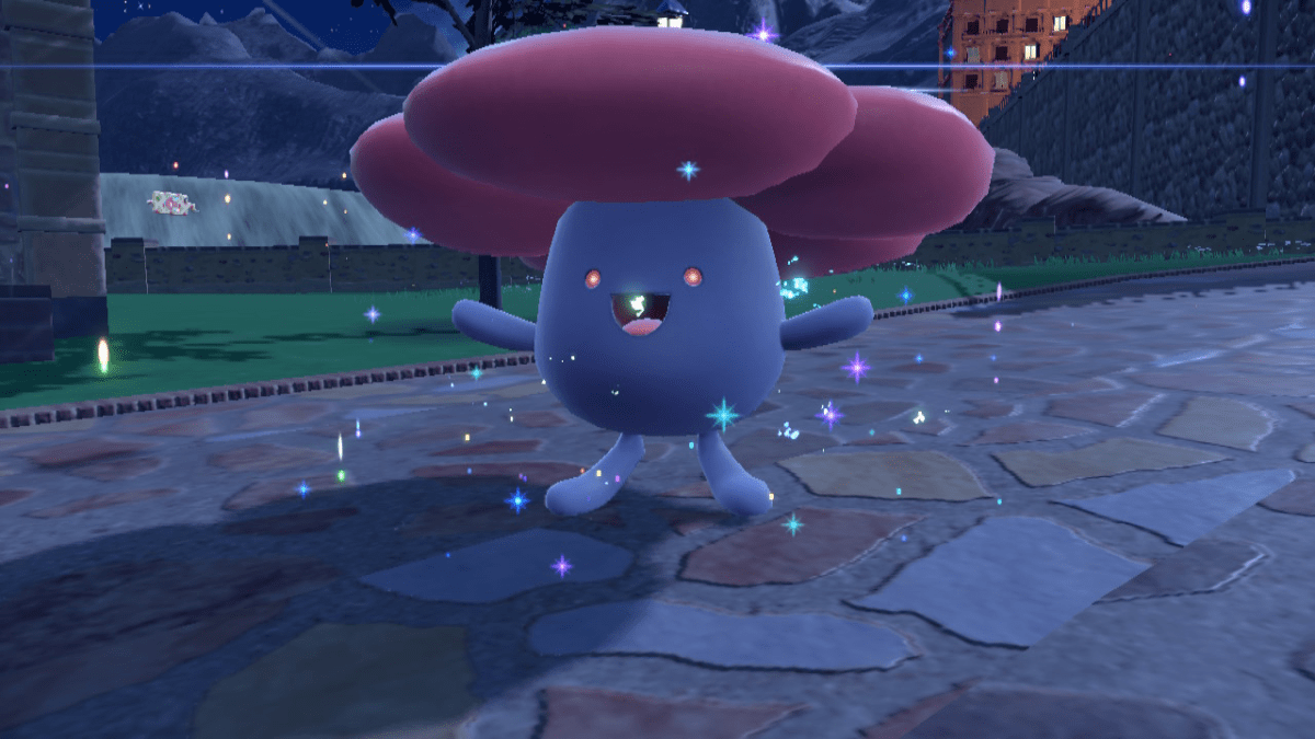 Vileplume sparkling at night in Pokémon Scarlet and Violet