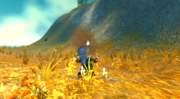 A Gnome casts Fireball in Westfall in WoW Classic