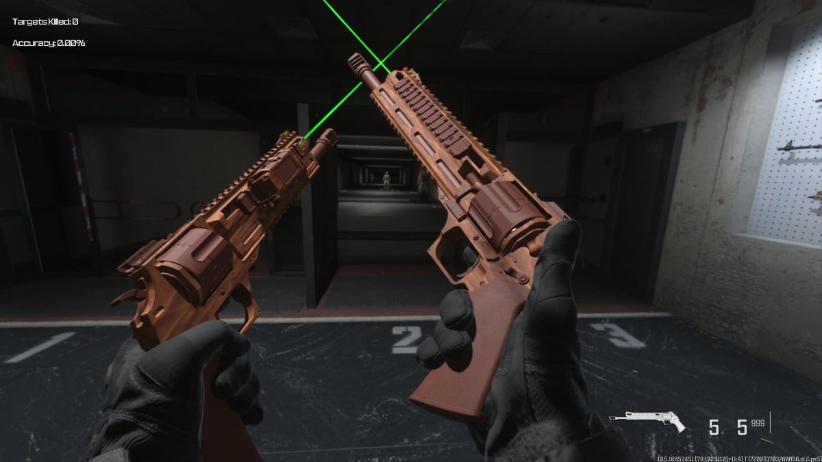 TYR pistols in MW3 firing range.