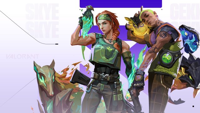 VALORANT Episode 7 Patch Notes 7.12 banner, featuring Skye and Gekko with their abilities