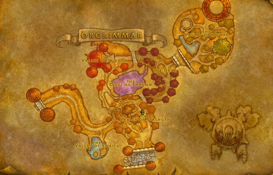 Image of the map of Orgrimmar in WoW SoD.