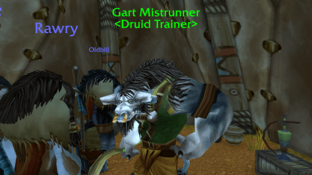 Image of the Tauren Druid trainer in WoW Classic.