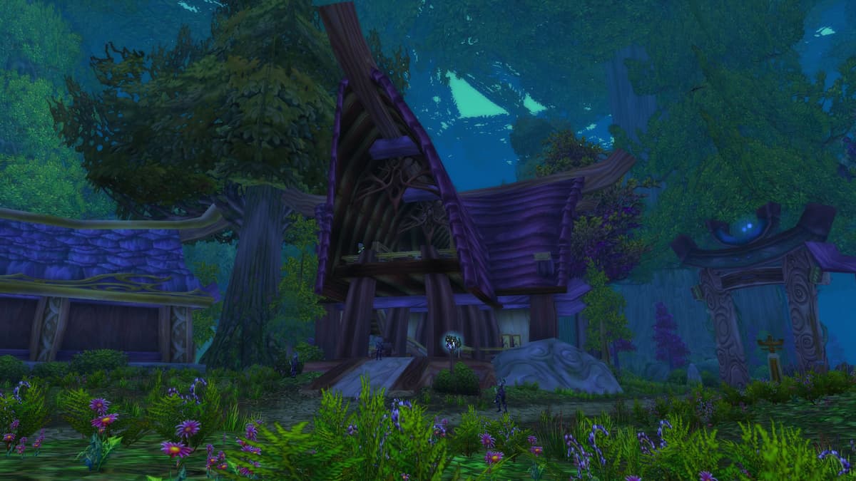 A night elf building in Ashenvale Astranaar