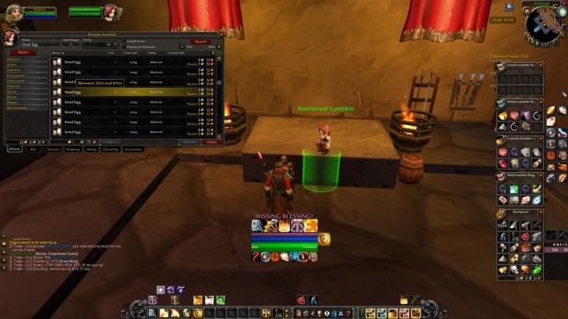 Auction house in WoW showing prices of small eggs