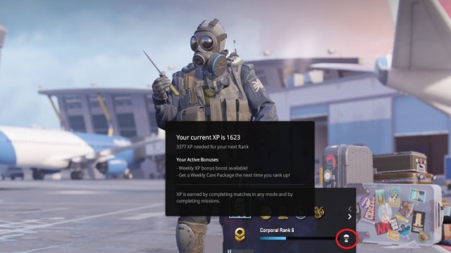 CS2 profile window open to check XP gained and bonuses