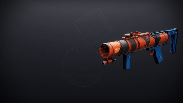 The Undercurrent grenade launcher in Destiny 2 as shown in the weapon inspect screen.