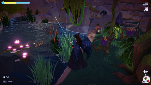 The player fishing out of a gold ripple spot.