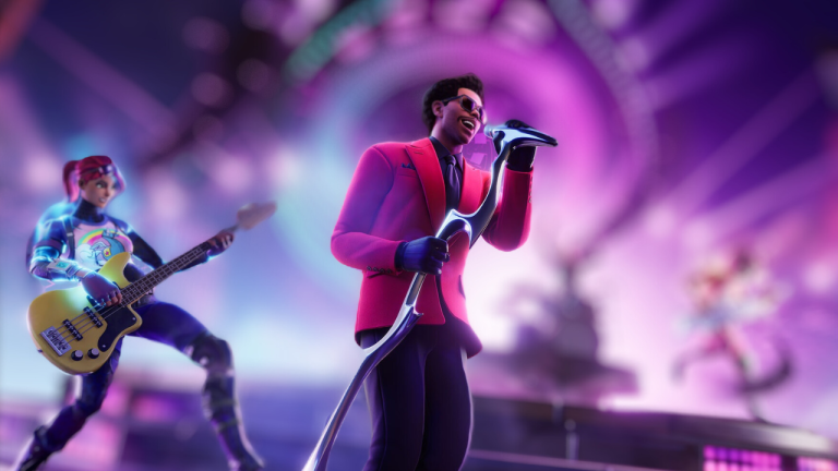 The Weeknd loading screen for Fortnite Festival