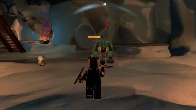 Image featuring a Frost Wolf inside a cave in LEGO Fortnite