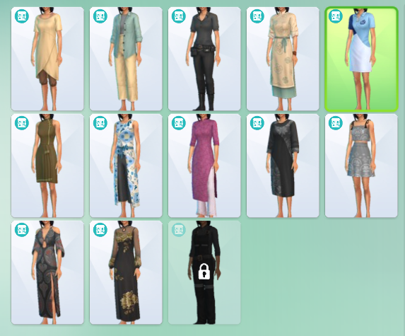 All full body outfits in The Sims 4 For Rent.