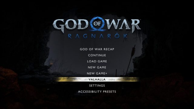 valhalla dlc option in god of war ragnarok menu