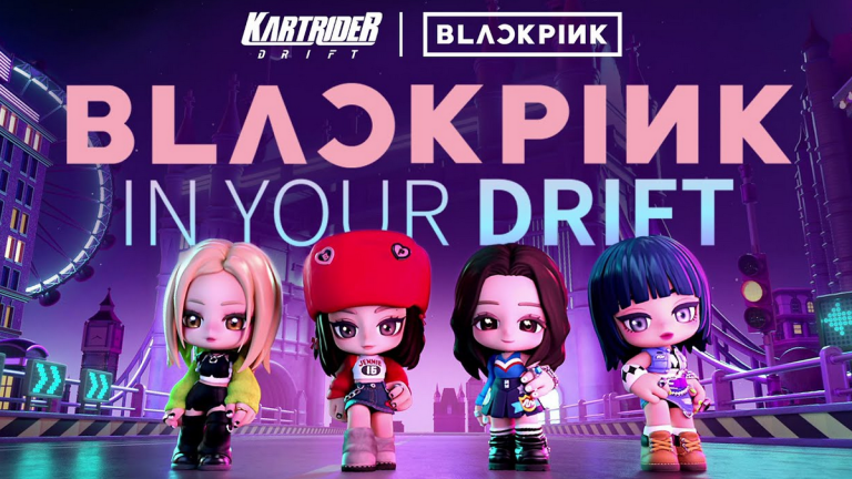 Blackpink members in line, in a comic design.