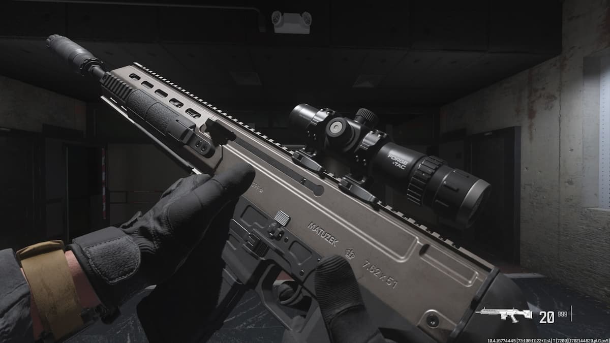 A screenshot of Warzone's MTZ Interceptor marksman rifle.